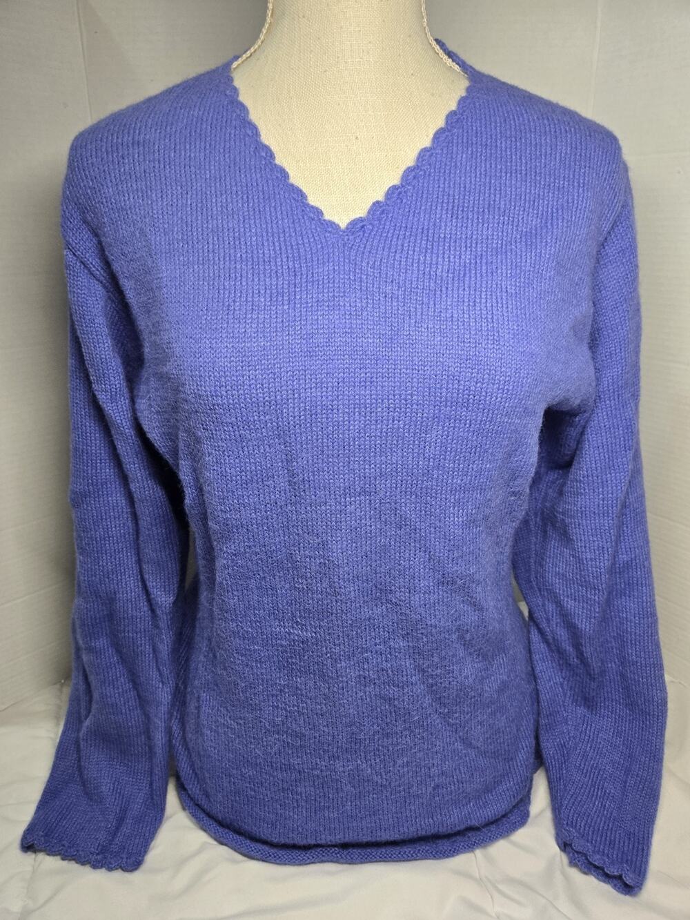 Peruvian Connection 100% Alpaca Fashion Sweater Sz L Coastal Relaxed Baby Blue